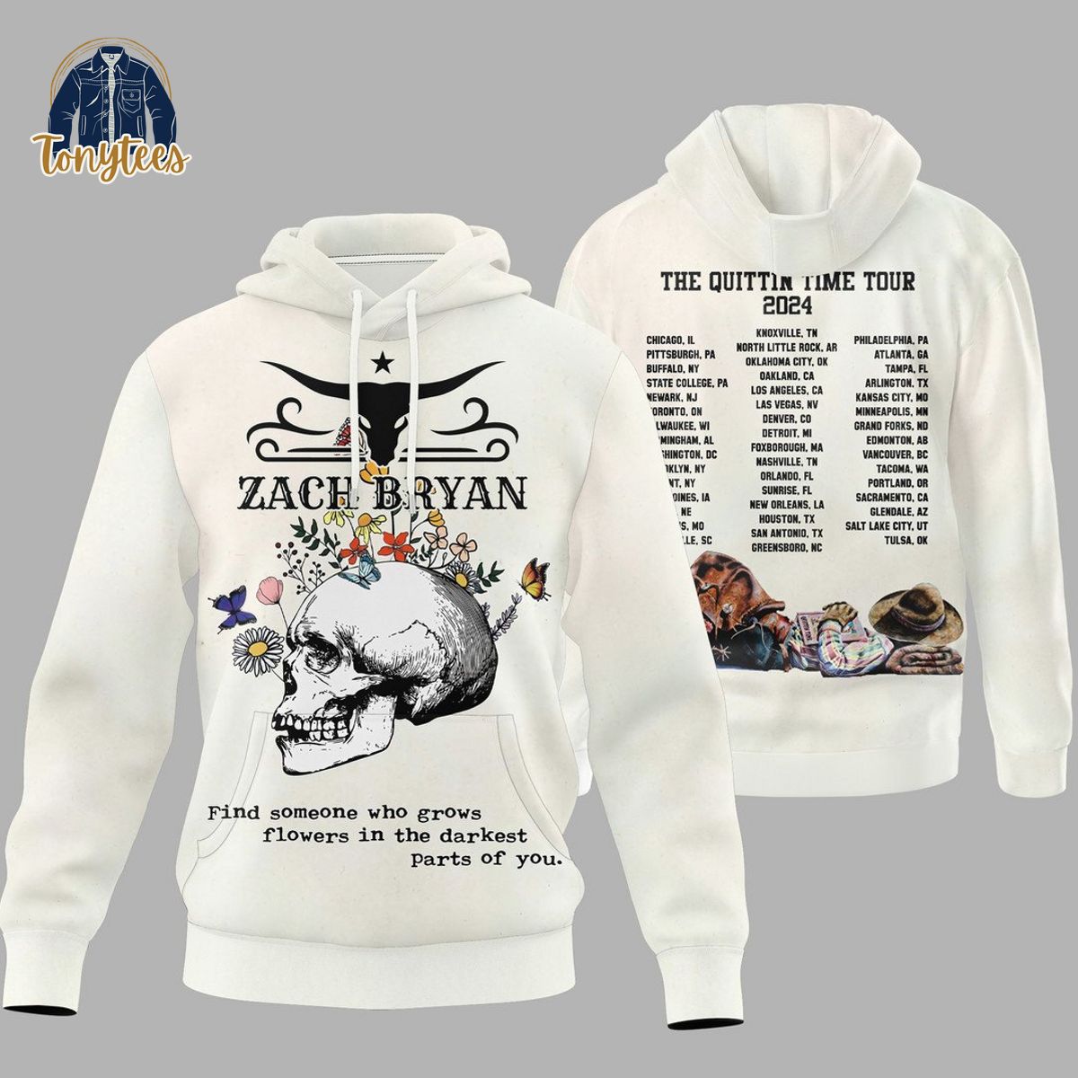 Zach Bryan the quittin time tour 2024 3d hoodie shirt