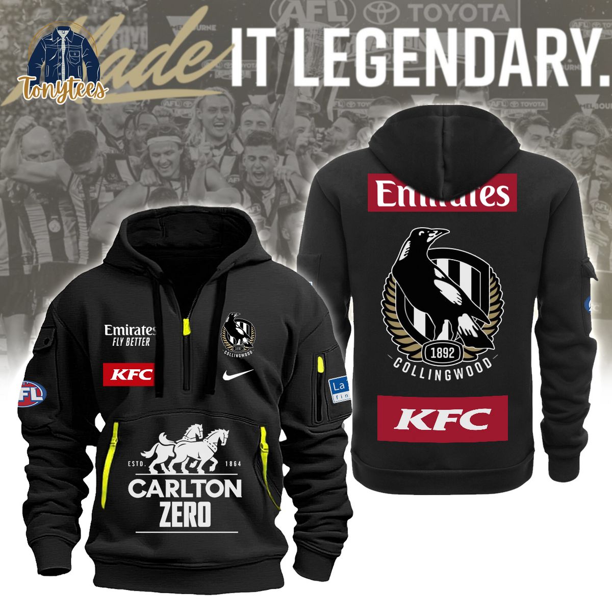 AFL Collingwood Magpies Emirates New Heavy Hoodie