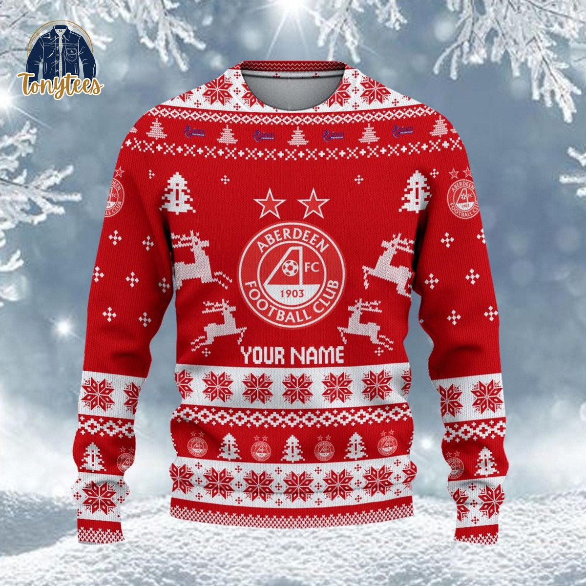 Aberdeen F.C SPFL Personalized Ugly Christmas Sweater