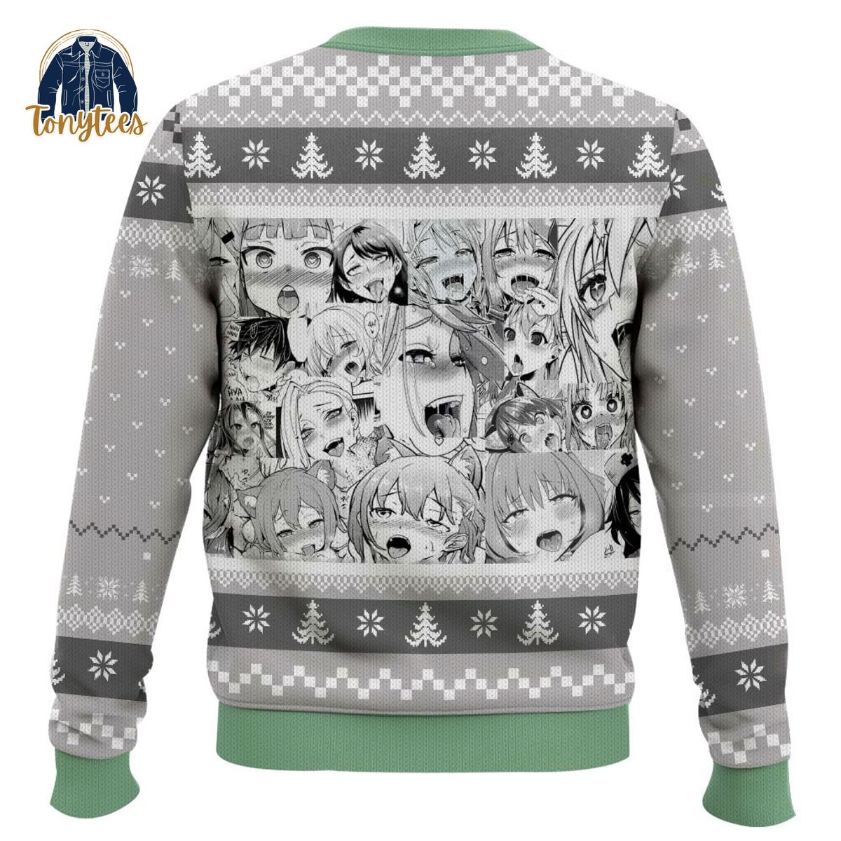 Ahegao Manga Girl Christmas Ugly Sweater