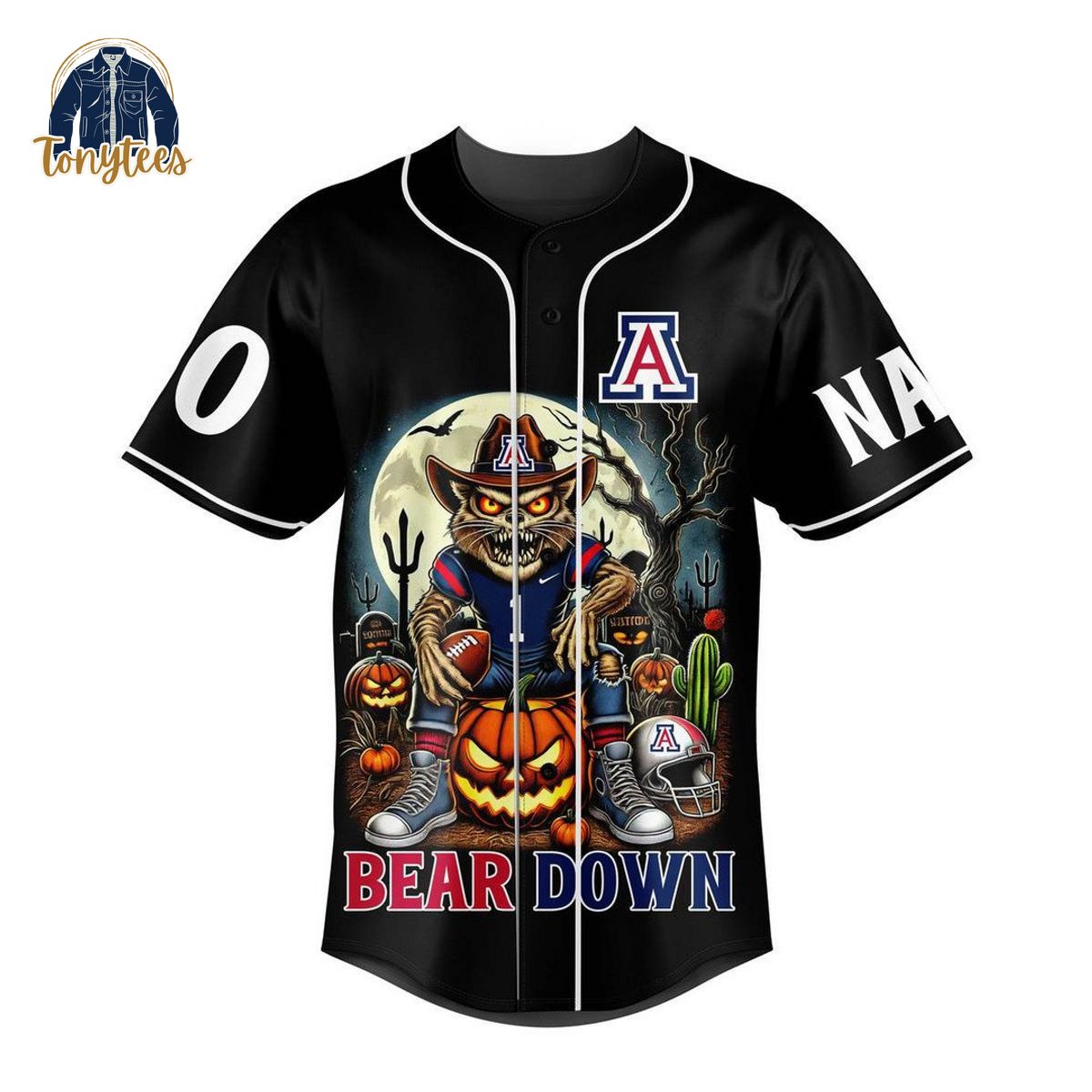 Arizona Wildcats Bear Down Fear The Wildcats Personalized Baseball Jersey