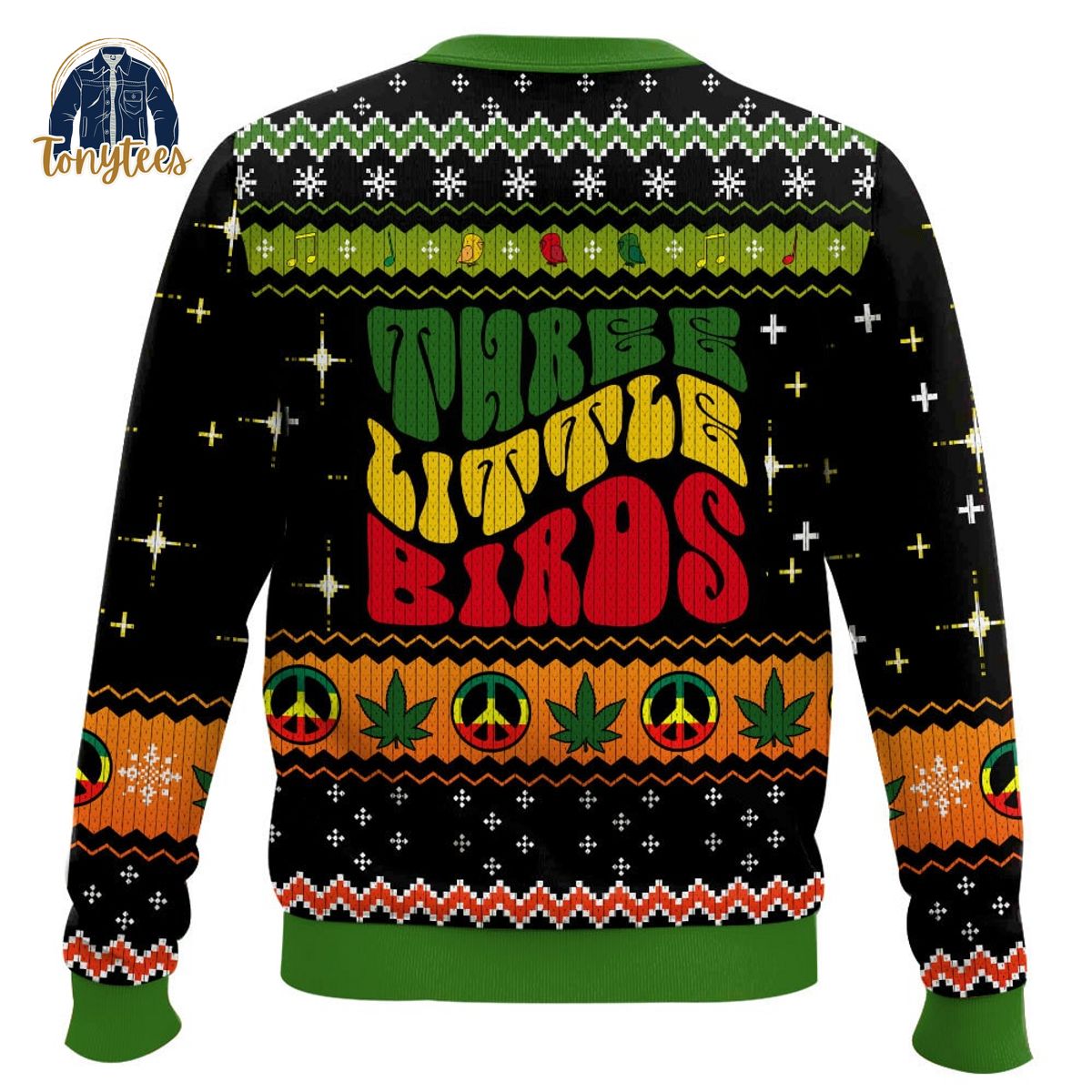 Bob Marley 420 Three Little Birds Christmas Ugly Sweater