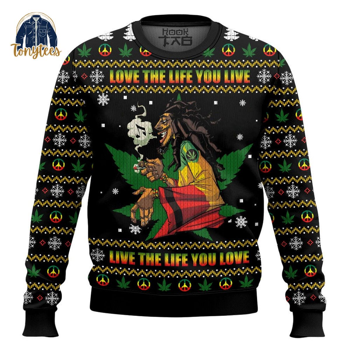 Bob Marley Love the life you live Ugly Sweater