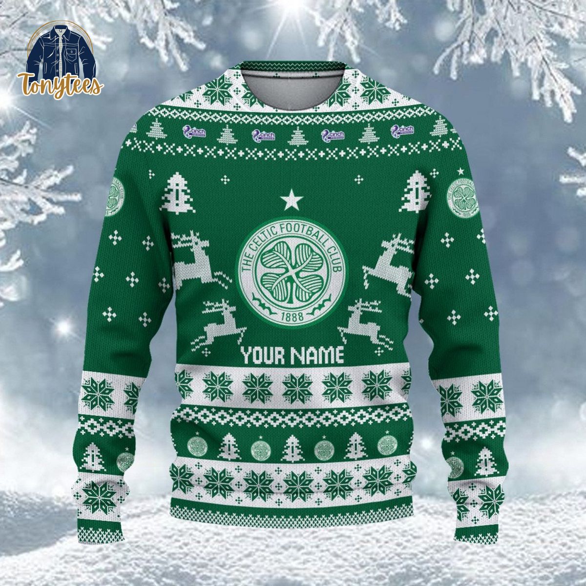 Celtic F.C SPFL Personalized Ugly Christmas Sweater