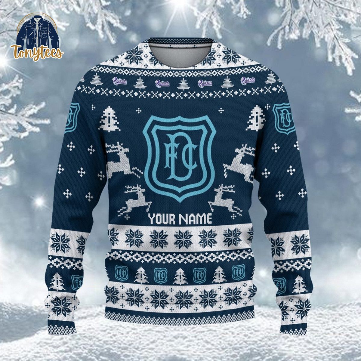 Dundee F.C SPFL Personalized Ugly Christmas Sweater