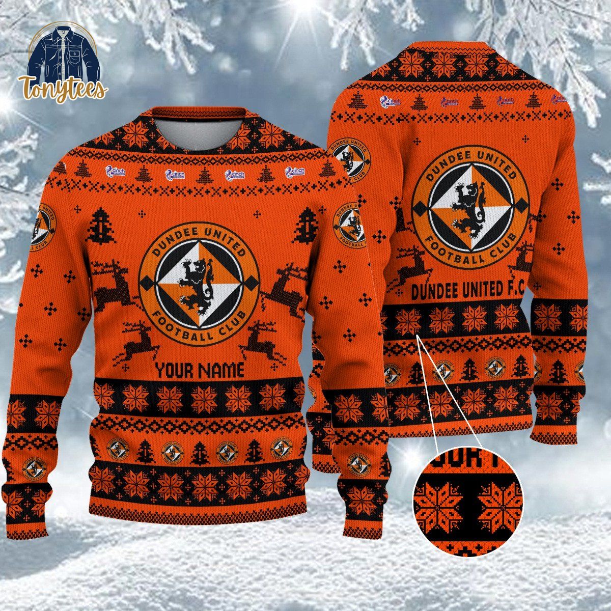 Dundee United F.C SPFL Personalized Ugly Christmas Sweater