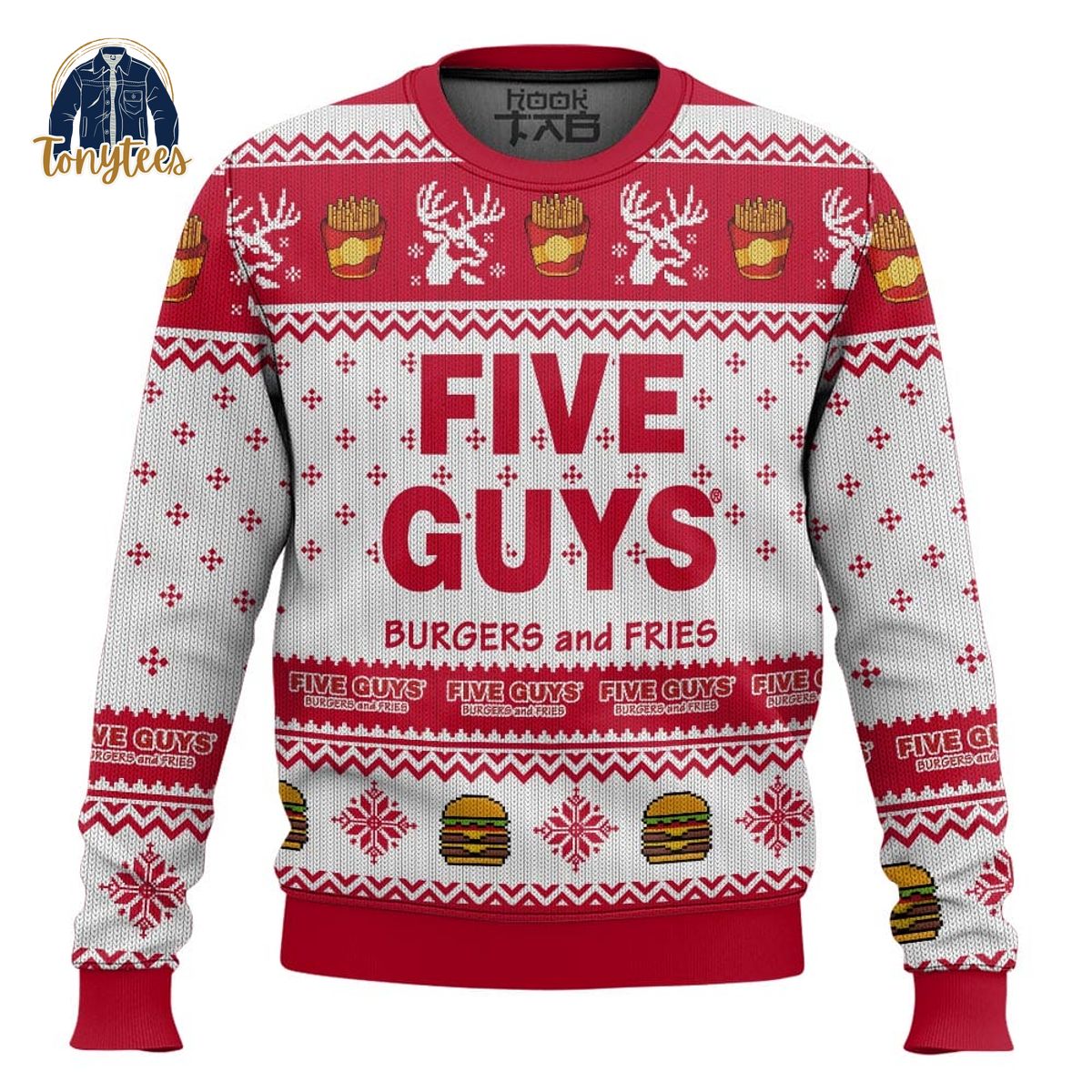 Five Guys Burger and Fries Ugly Sweater