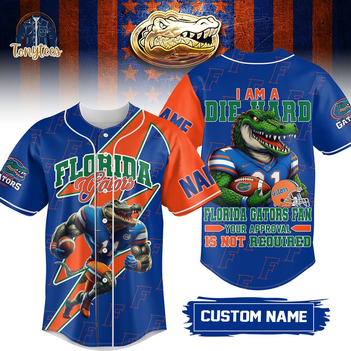 Florida Gators Die Hard Personalized Baseball Jersey