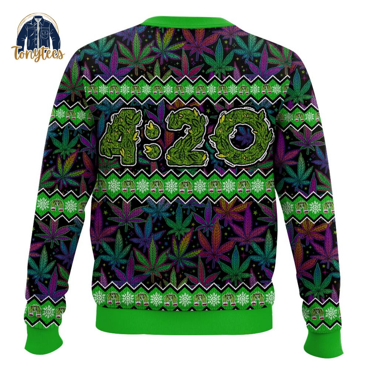 Grinch Smoked all the Who Hash Christmas 420 Ugly Sweater