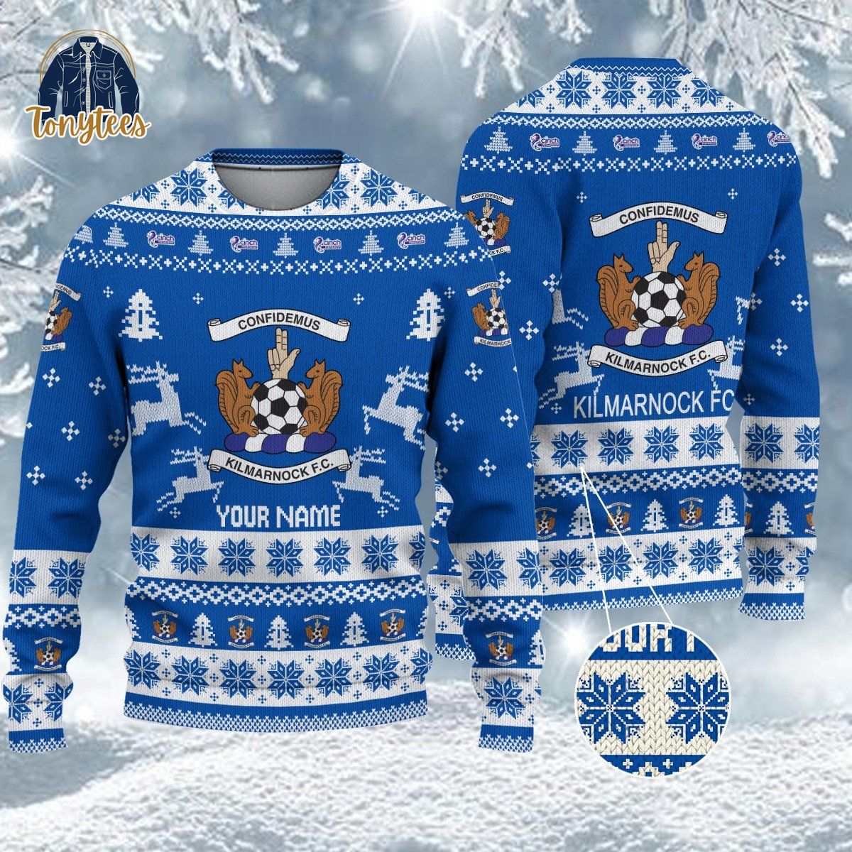 Kilmarnock F.C SPFL Personalized Ugly Christmas Sweater