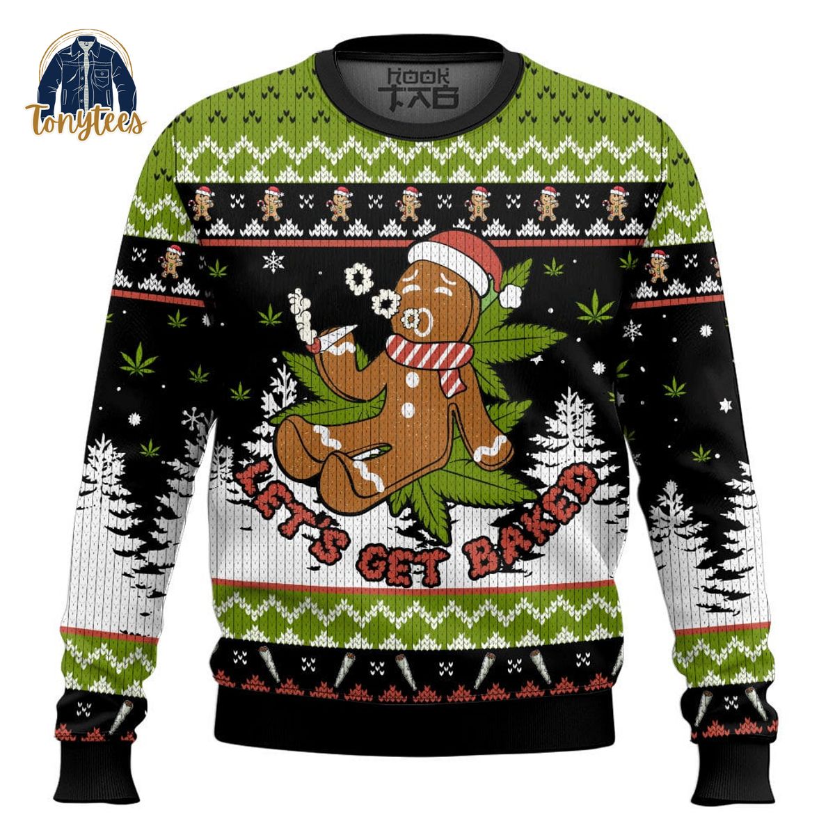 Let’s Get Baked 420 Marijuana Christmas Ugly Sweater