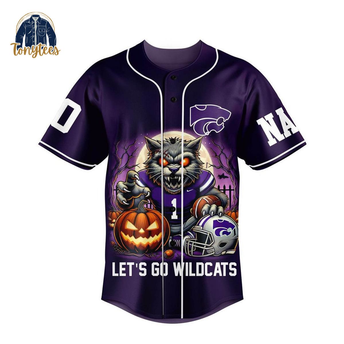 Perth Wildcats K-State Fear The Wildcats Personalized Baseball Jersey