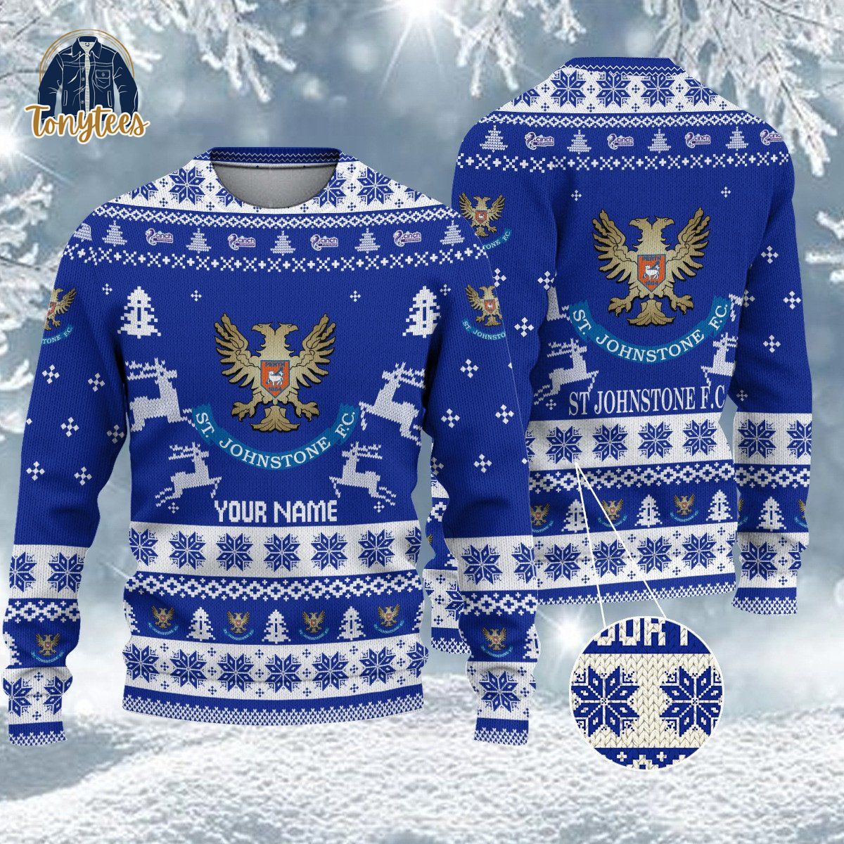 St Johnstone F.C SPFL Personalized Ugly Christmas Sweater