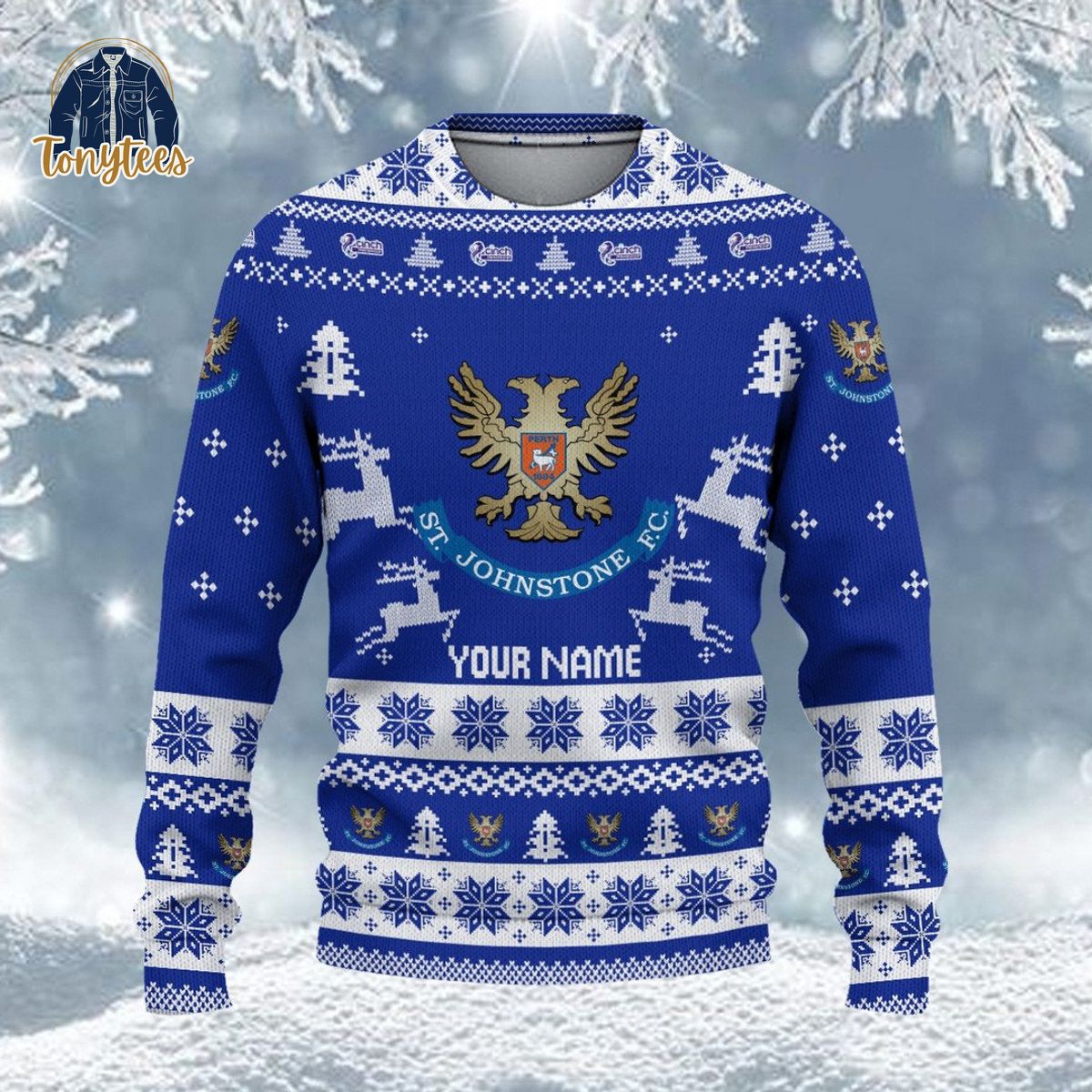 St Johnstone F.C SPFL Personalized Ugly Christmas Sweater