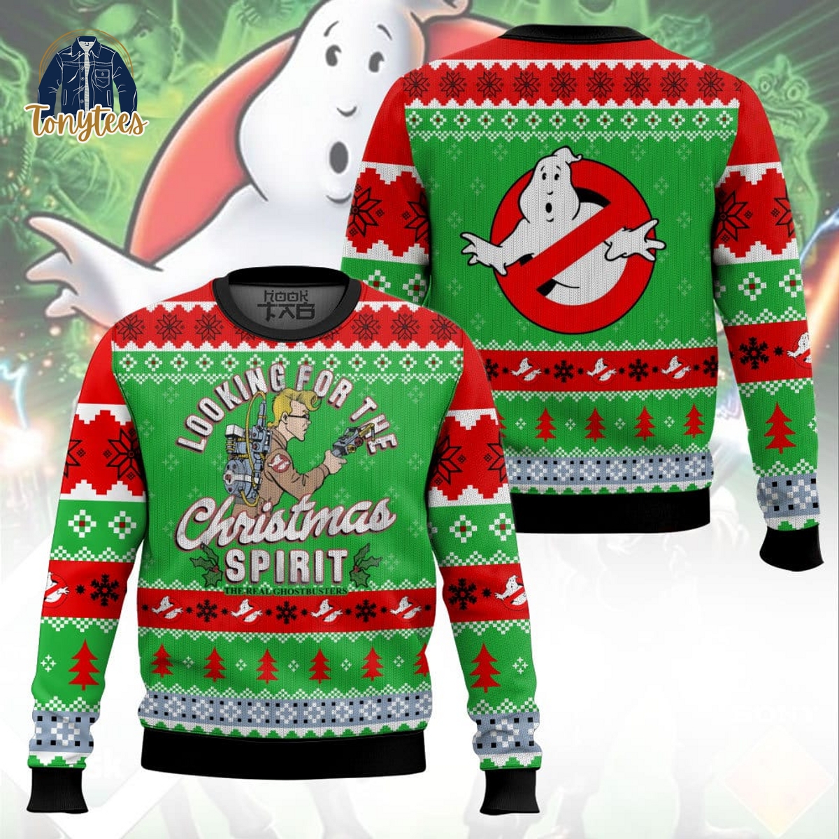 Ghostbusters Looking for Christmas Spirit Ugly Christmas Sweater