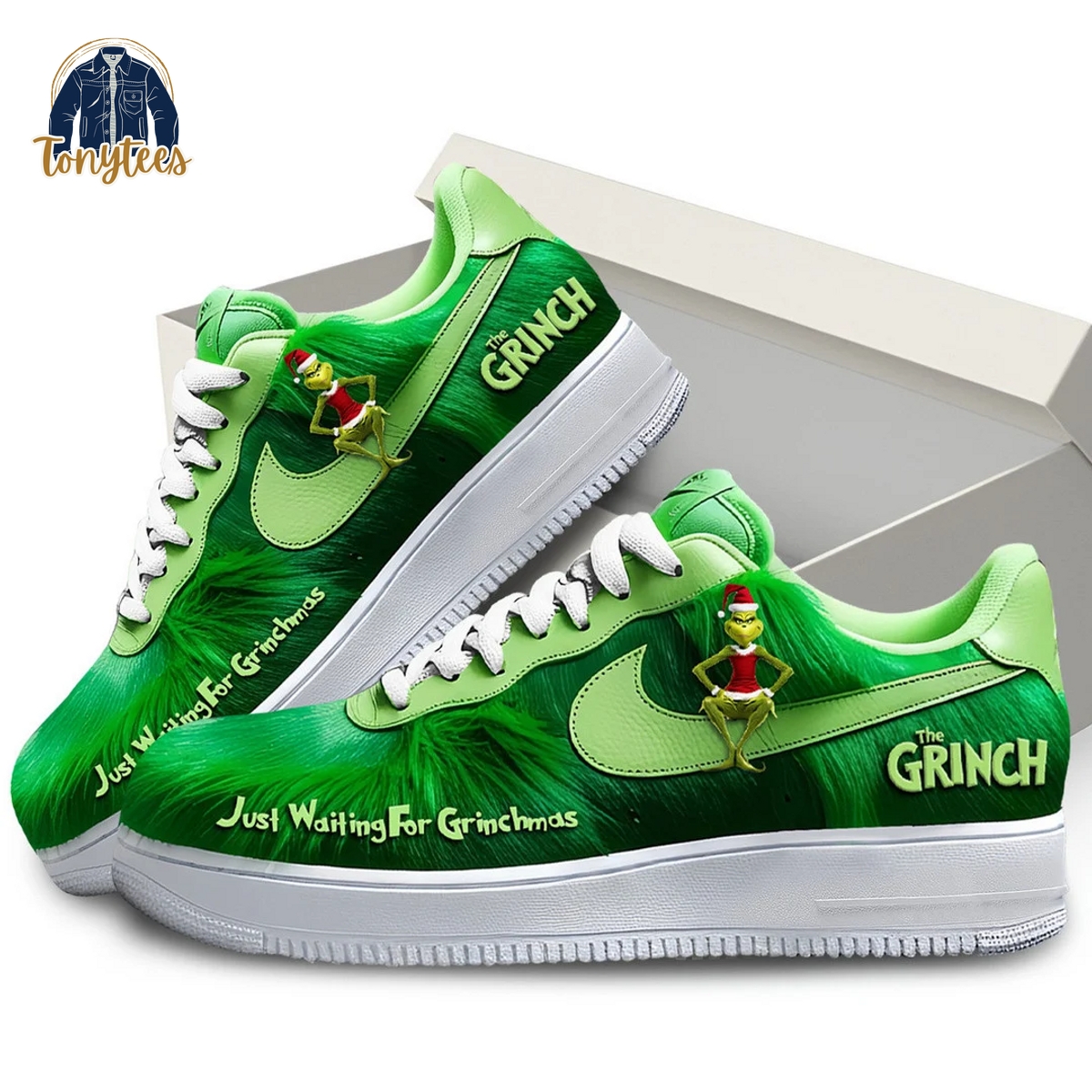 Grinch Just Waiting For Christmas Air Force 1 Sneaker