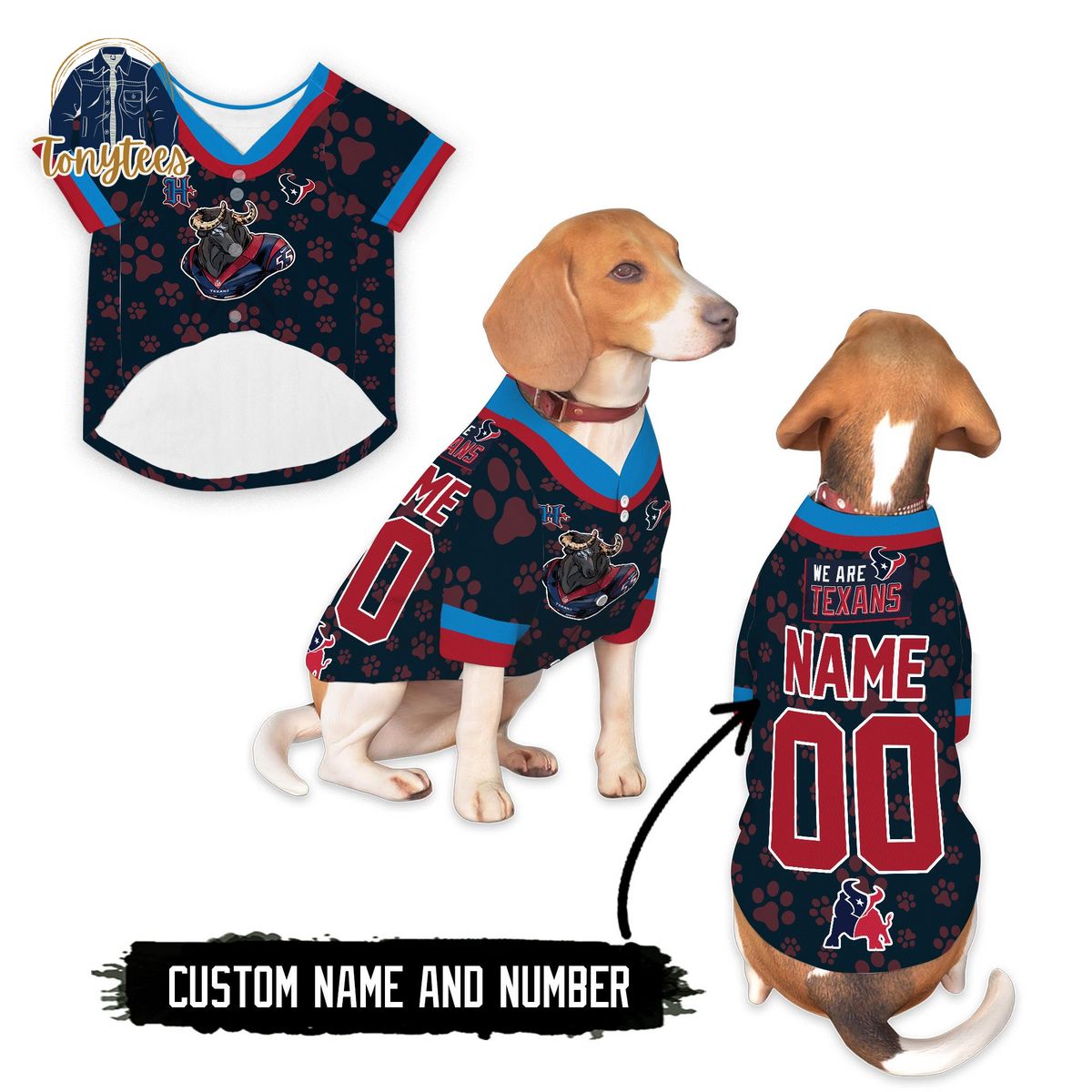 Houston Texans personalized dog pet jersey