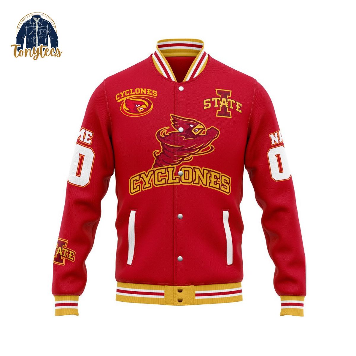 Iowa State Cyclones 2024 Big 12 Wrestling Champions Personalized Baseball Jacket