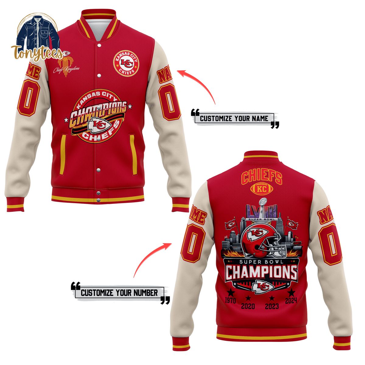 Kansas City Chiefs Super Bowl Champions Personalized Baseball Jacket