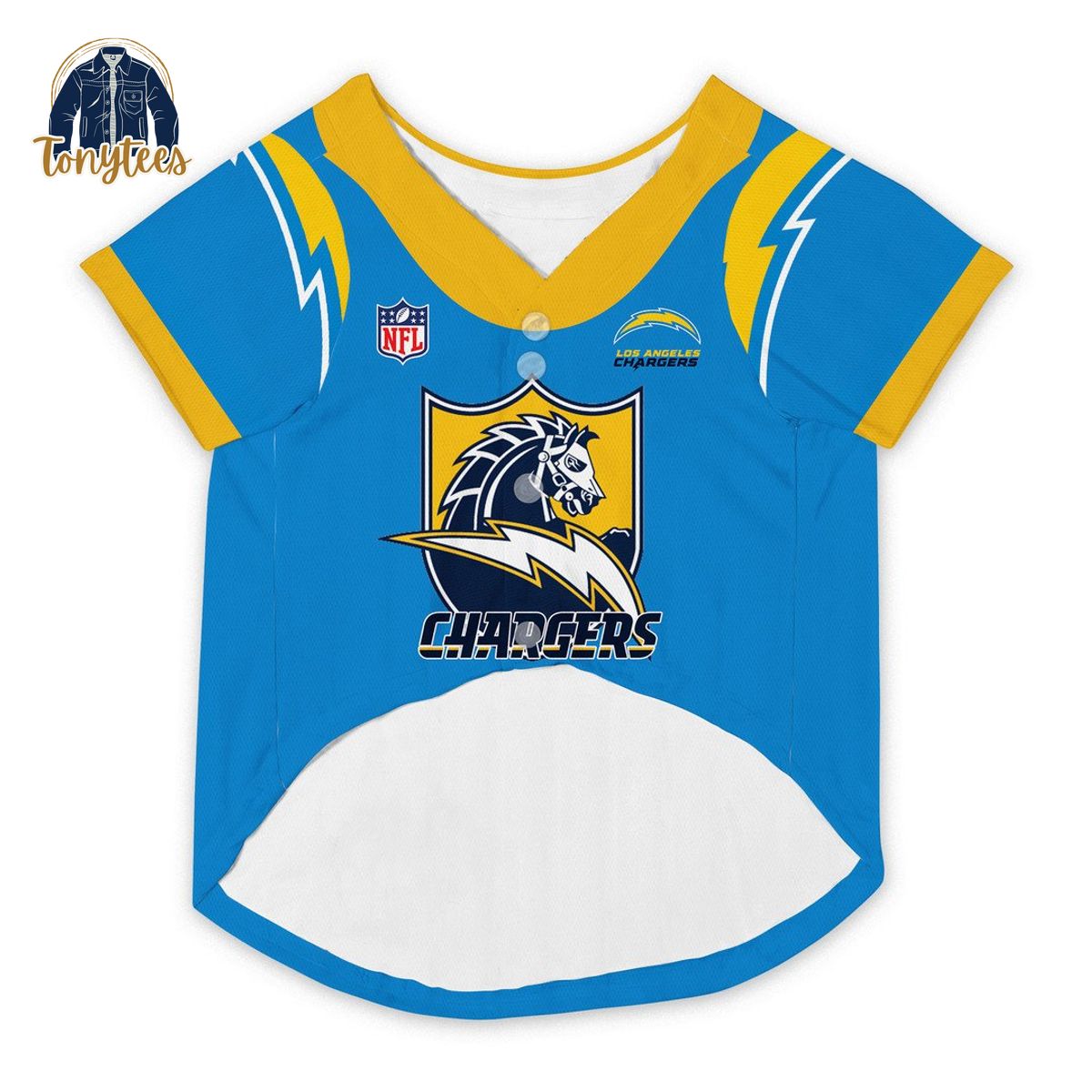 Los Angeles Chargers Bolt Up Personalized Dog Pet Jersey