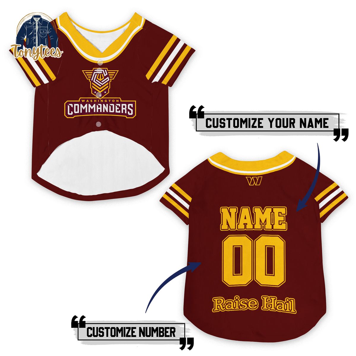 Washington Commanders personalized dog pet jersey