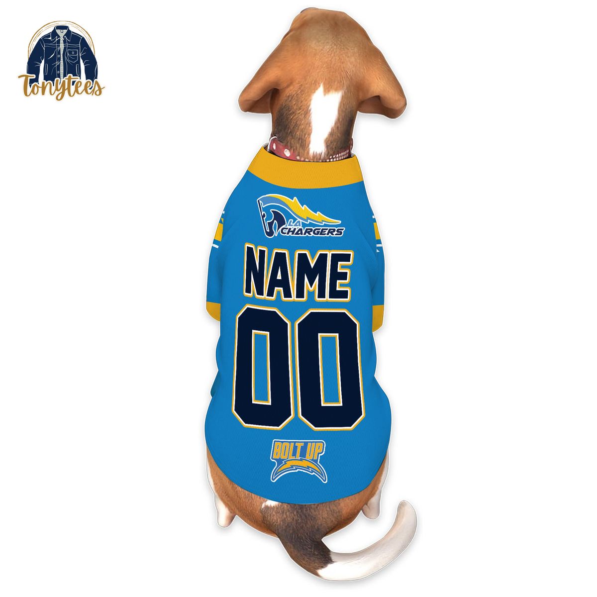 Los Angeles Chargers personalized dog pet jersey