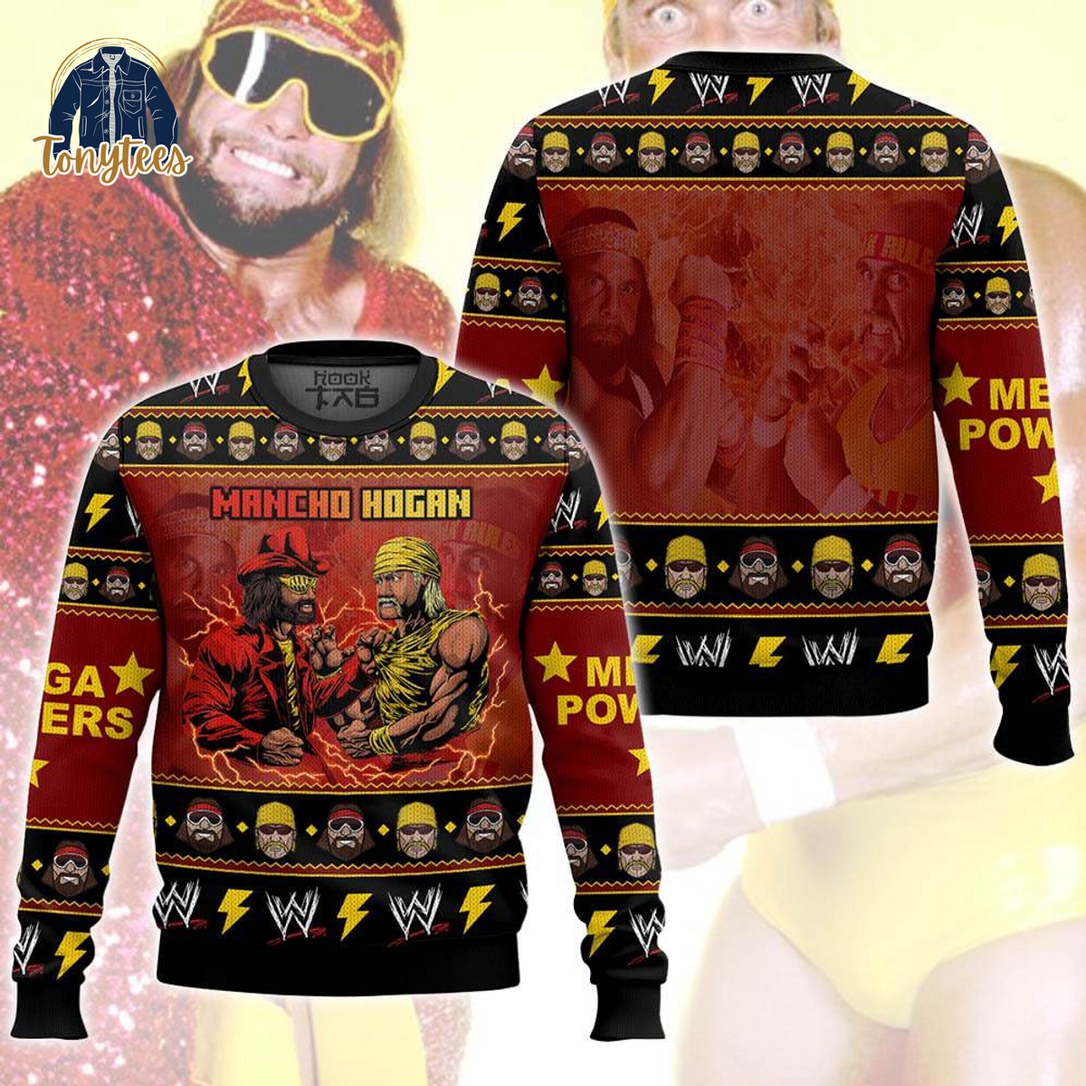 MANCHO HOGAN Macho Man and Hulk Hogan Ugly Christmas Sweater