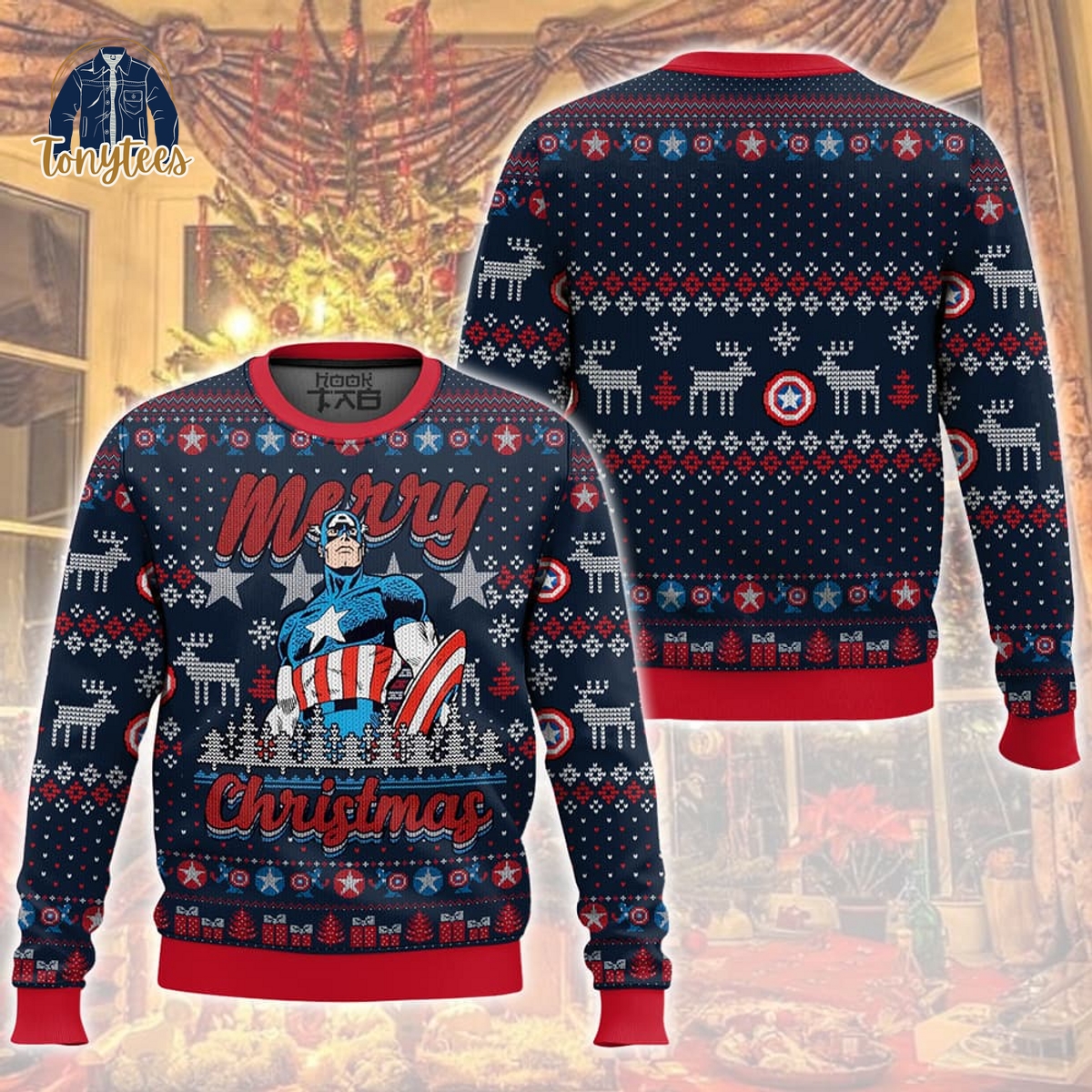 Merry Christmas Captain American Ugly Christmas Sweater