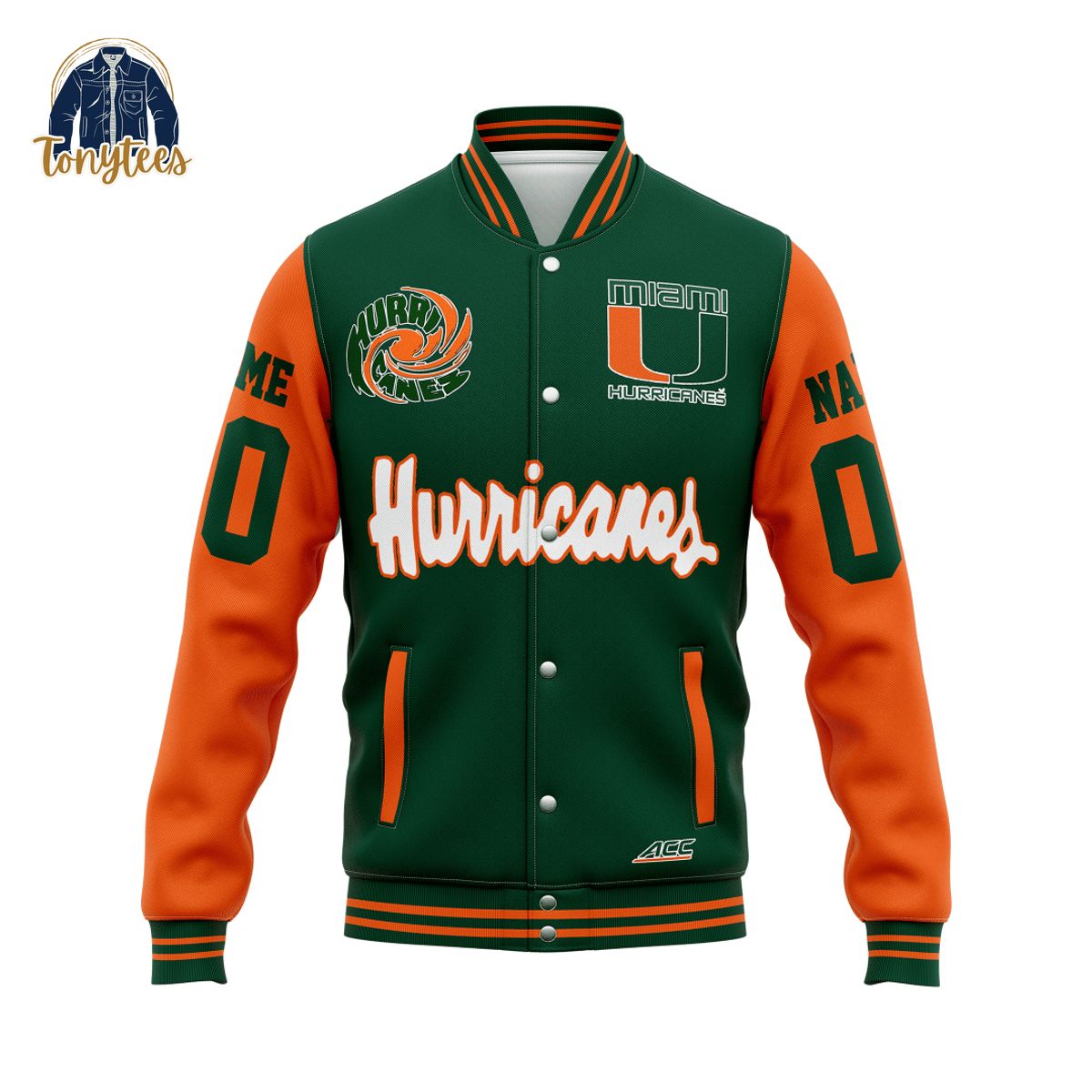 Miami Hurricanes Stronger Faster Better Personalized Baseball Jacket