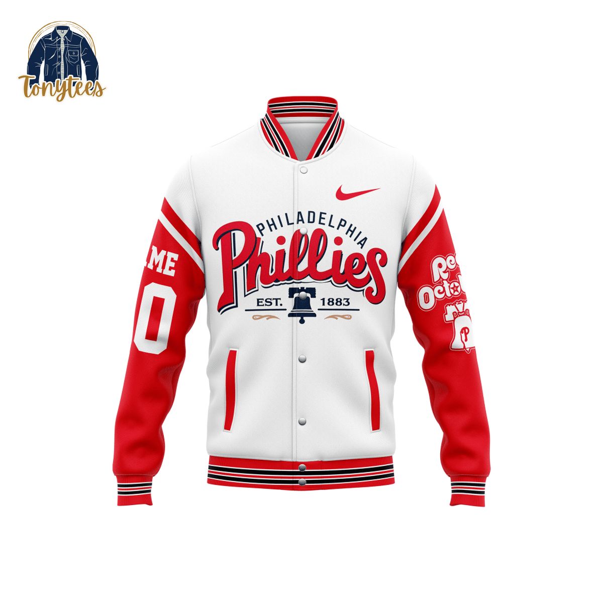 Philadelphia Phillies National League East Personalized Baseball Jacket