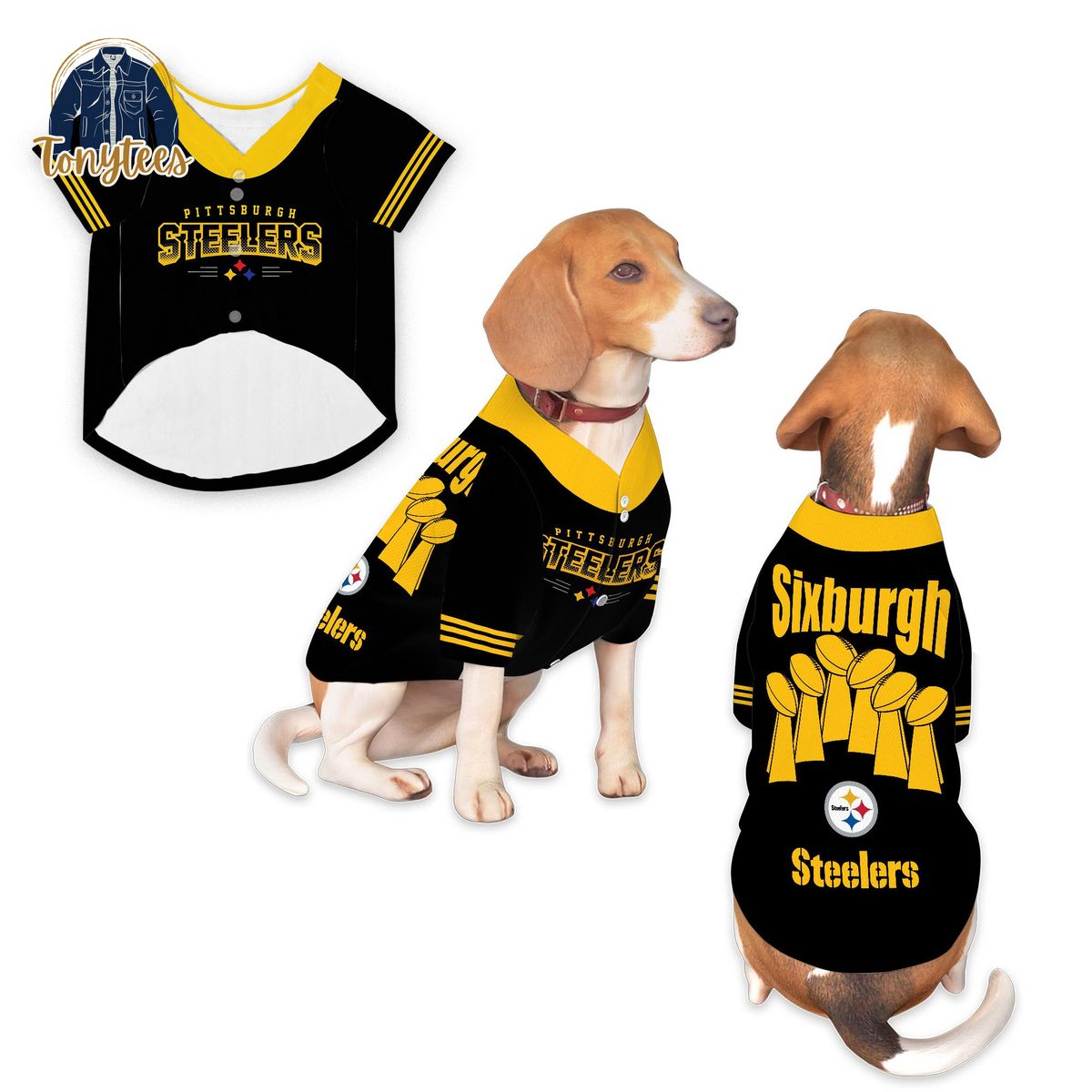 Pittsburgh Steelers Sixburgh Personalized Dog Pet Jersey