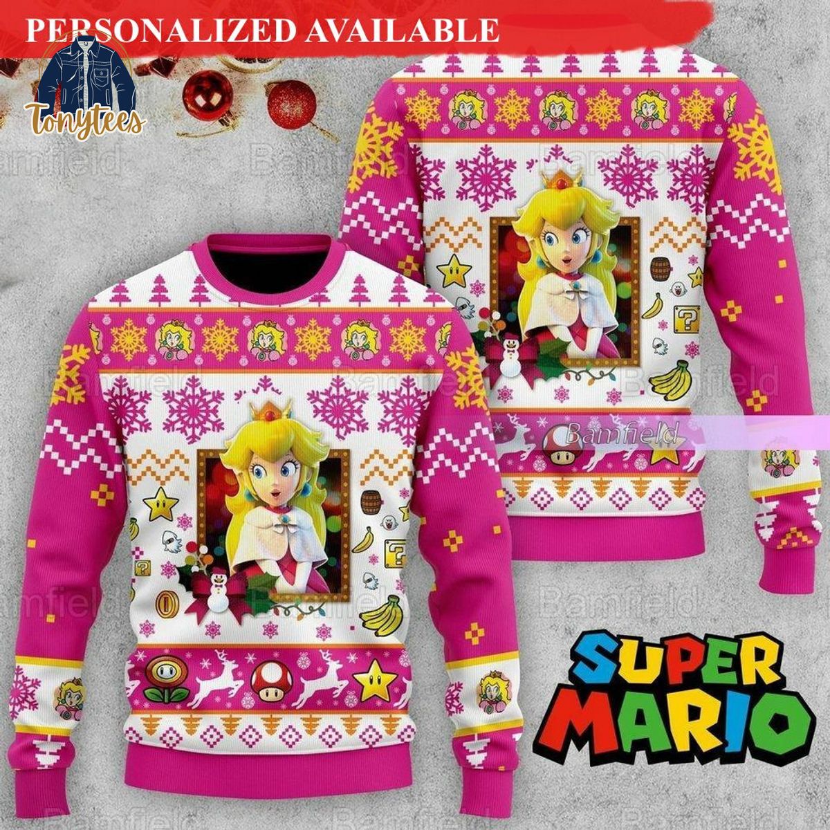 Princess Peach Ugly Christmas Sweater