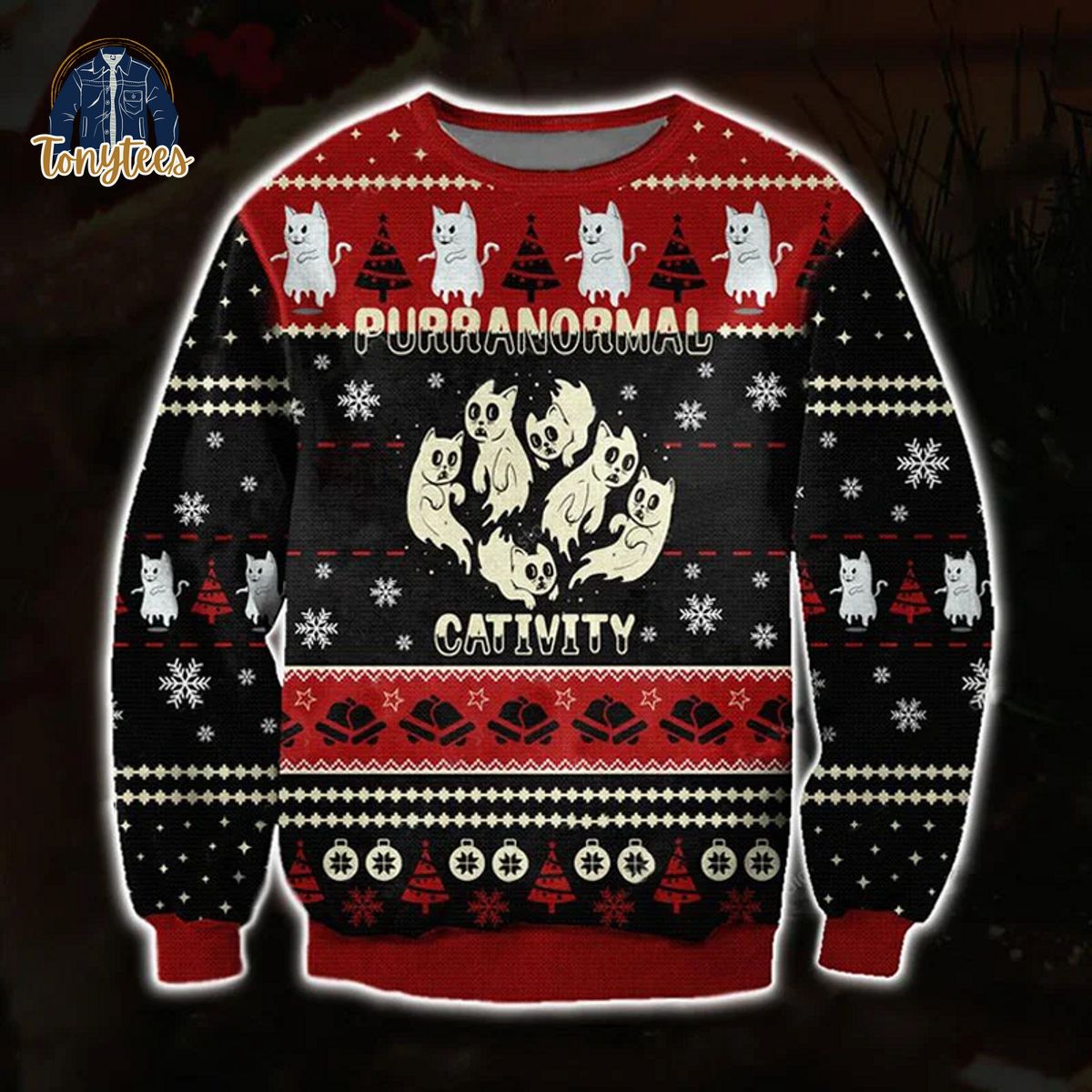 Purranormal Cativity Ugly Christmas Sweater