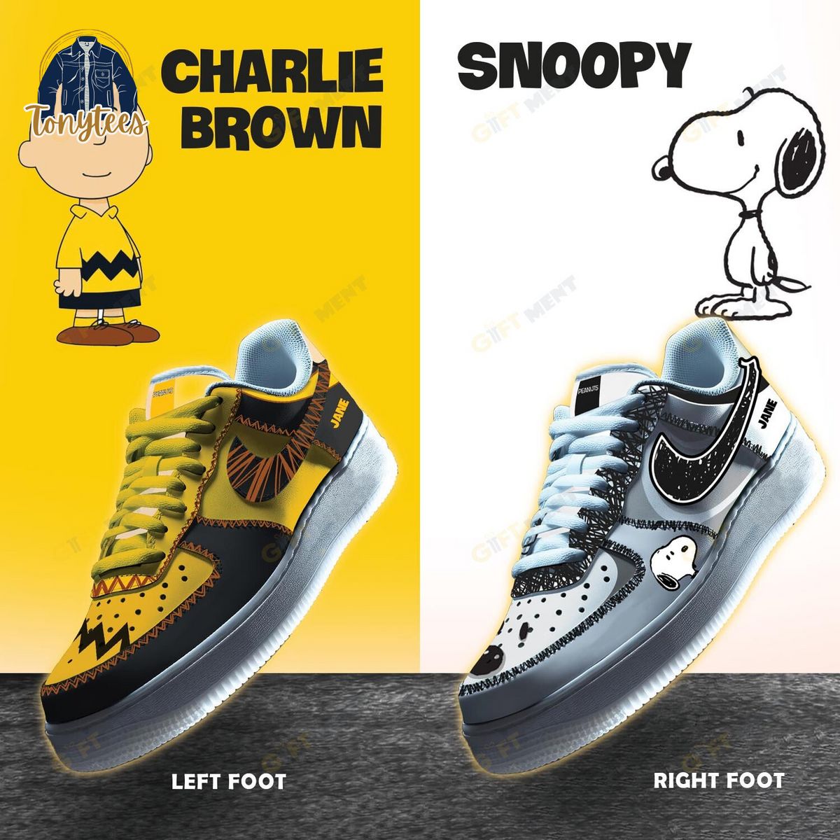 Snoopy x Charlie Brown Personalized Air Force 1 Sneaker