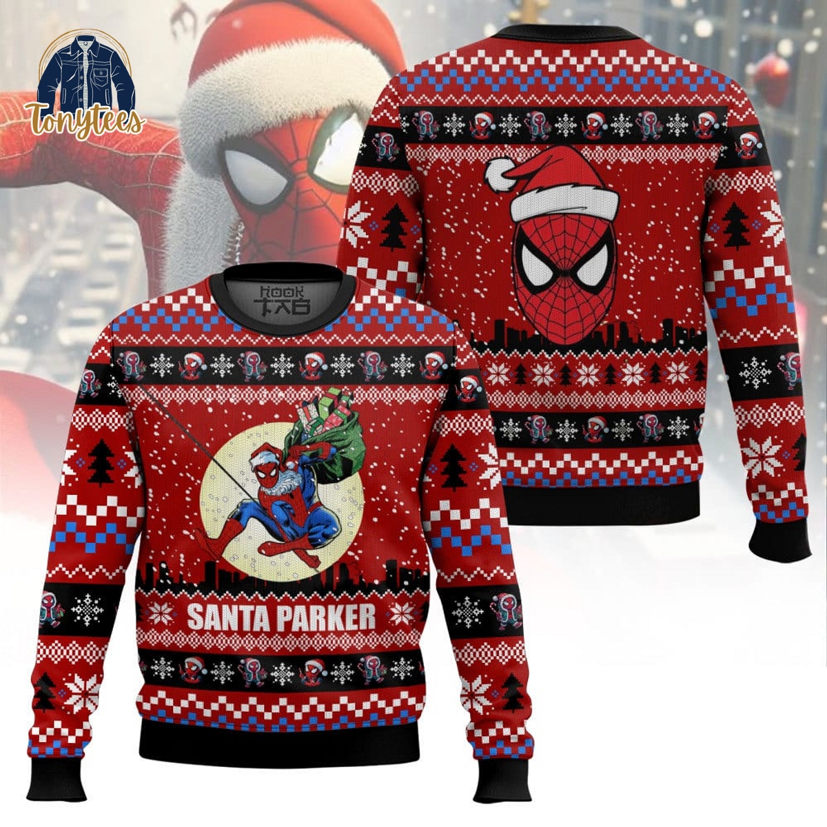 Spiderman Santa Parker Ugly Christmas Sweater