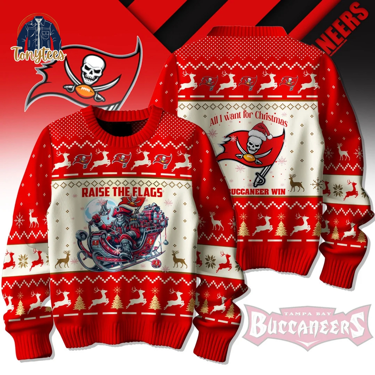 Tampa Bay Buccaneers Raise The Flags Ugly Christmas Sweater