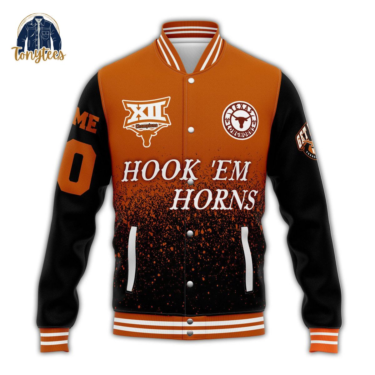 Texas Longhorns Get Hooked Personalized Baseball Jacket