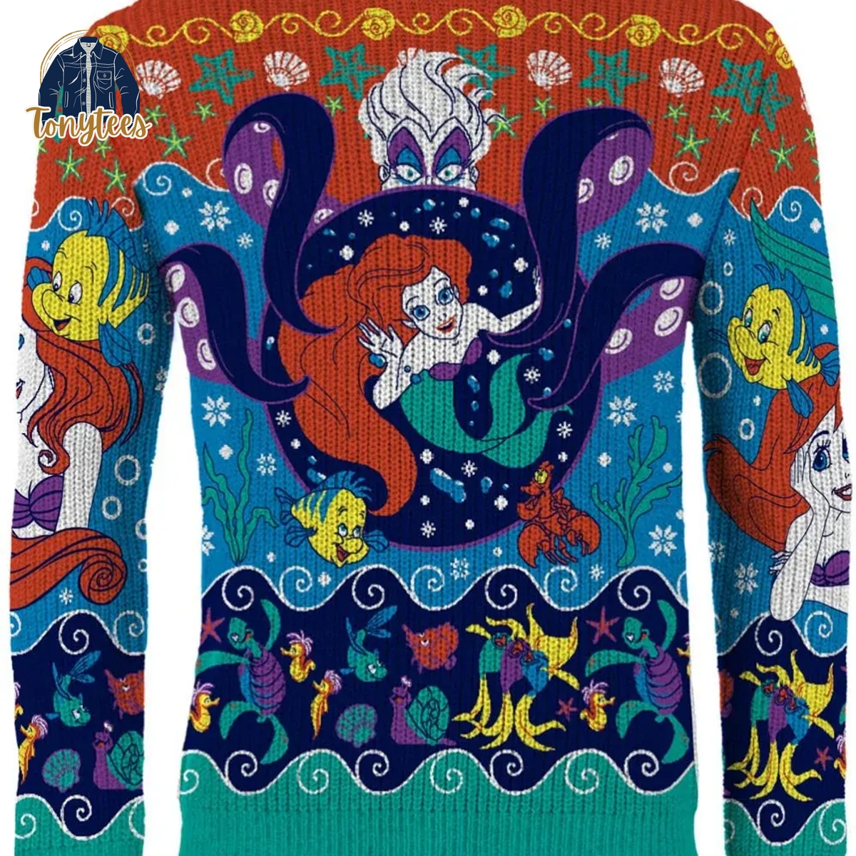 The Little Mermaid Under The Tree Ugly Christmas Sweater