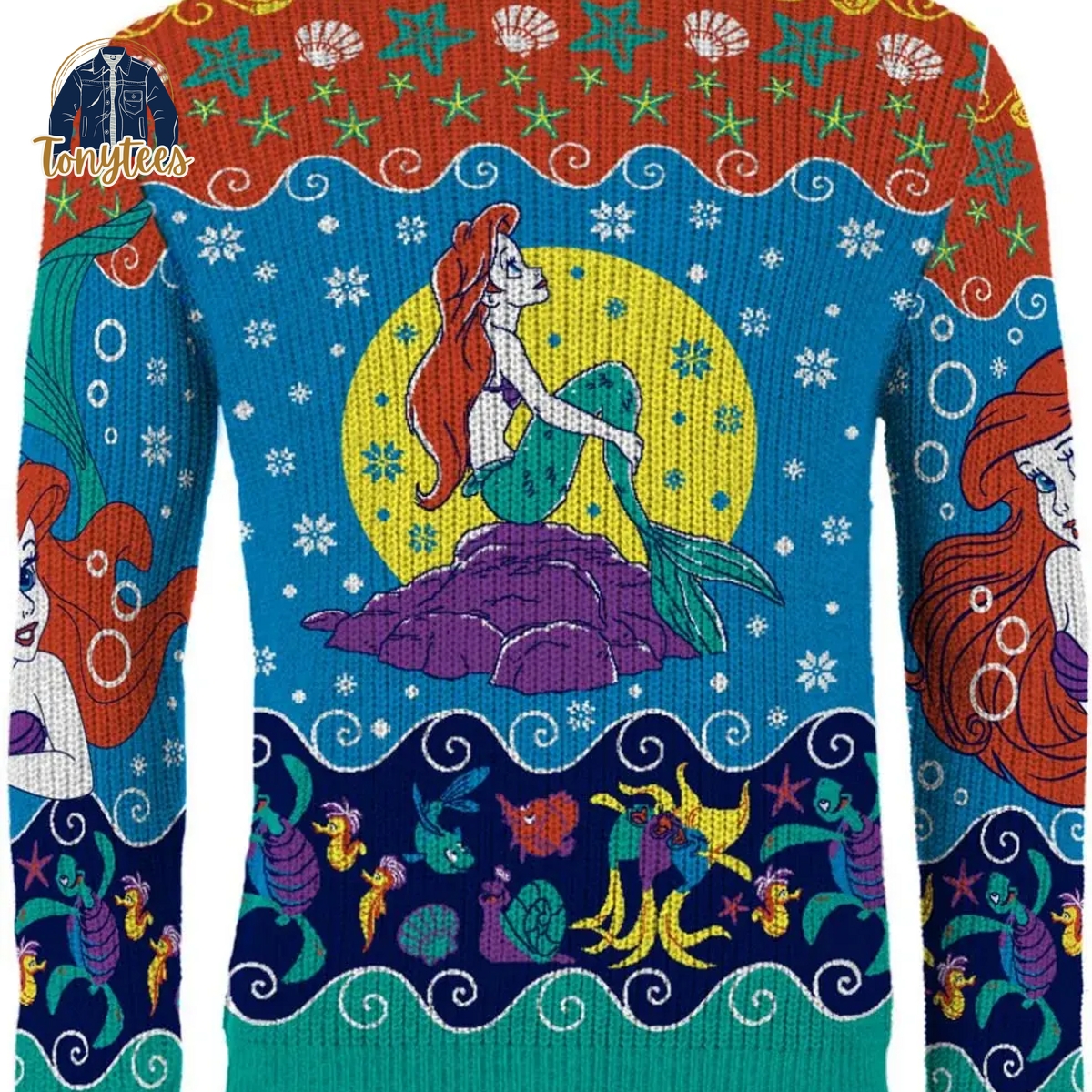 The Little Mermaid Under The Tree Ugly Christmas Sweater