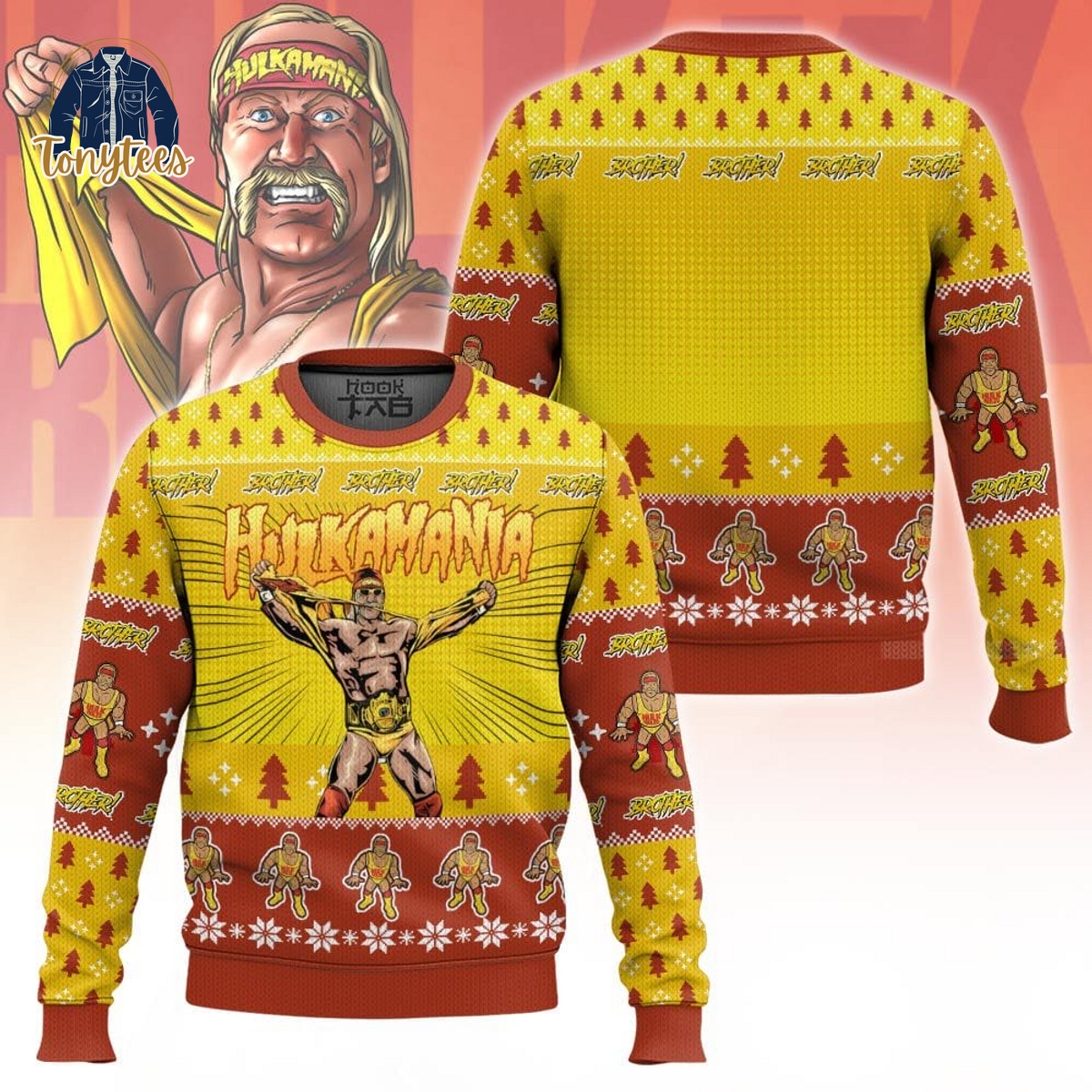 WWE Hulk Hogan Hulkamania Ugly Christmas Sweater