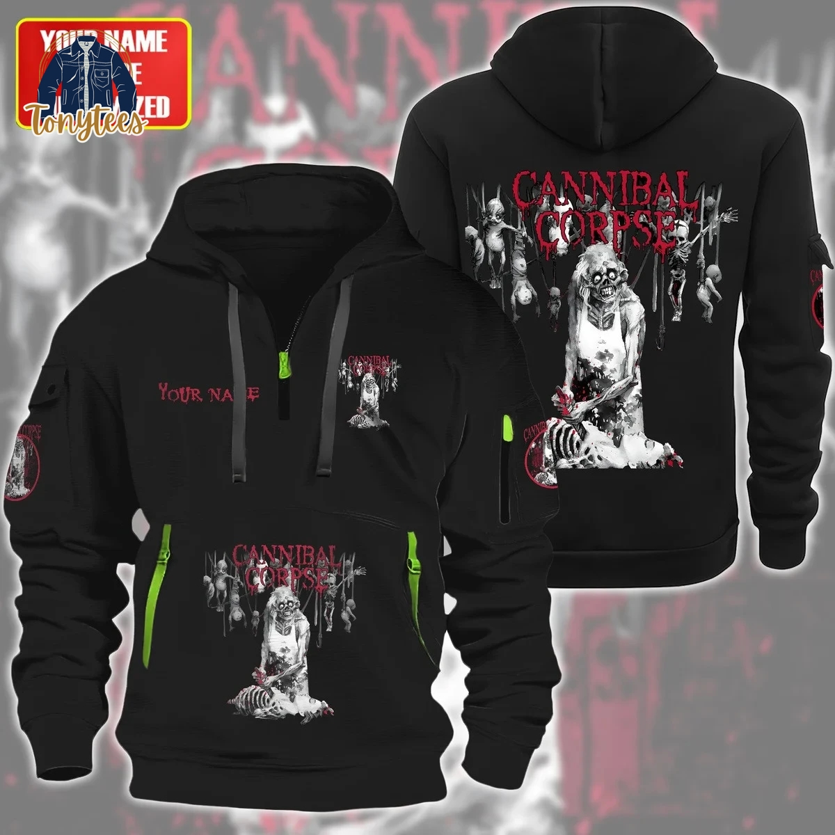 Cannibal Corpse Personalized Quarter Zip Heavy Hoodie