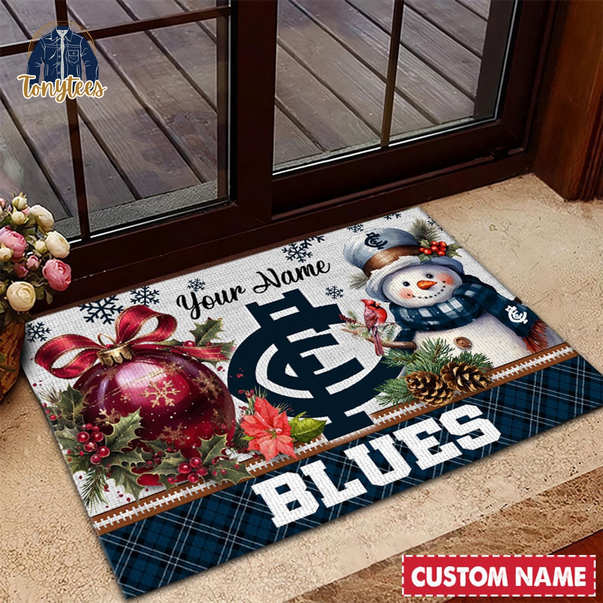 Carlton Football Club AFL Personalized Christmas Doormat