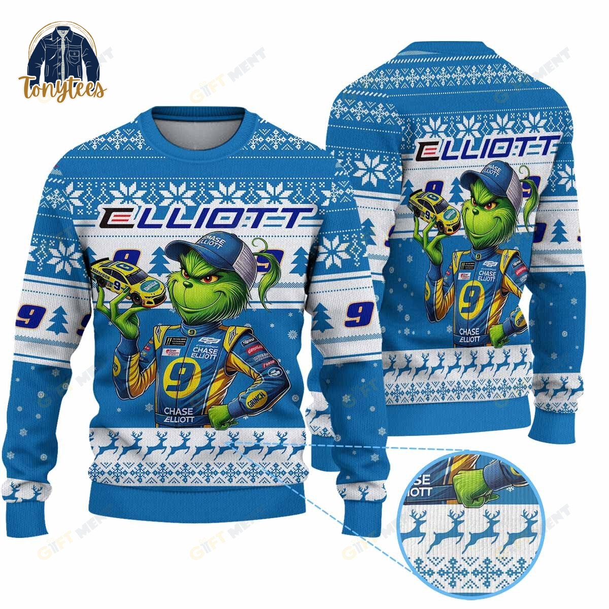 Chase Elliott x Grinch Ugly Christmas Sweater