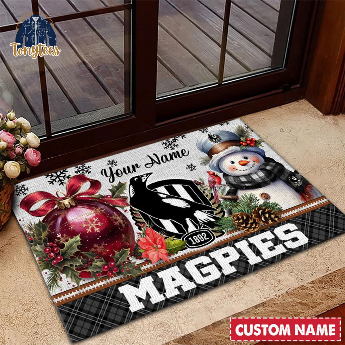 Collingwood Football Club AFL Personalized Christmas Doormat