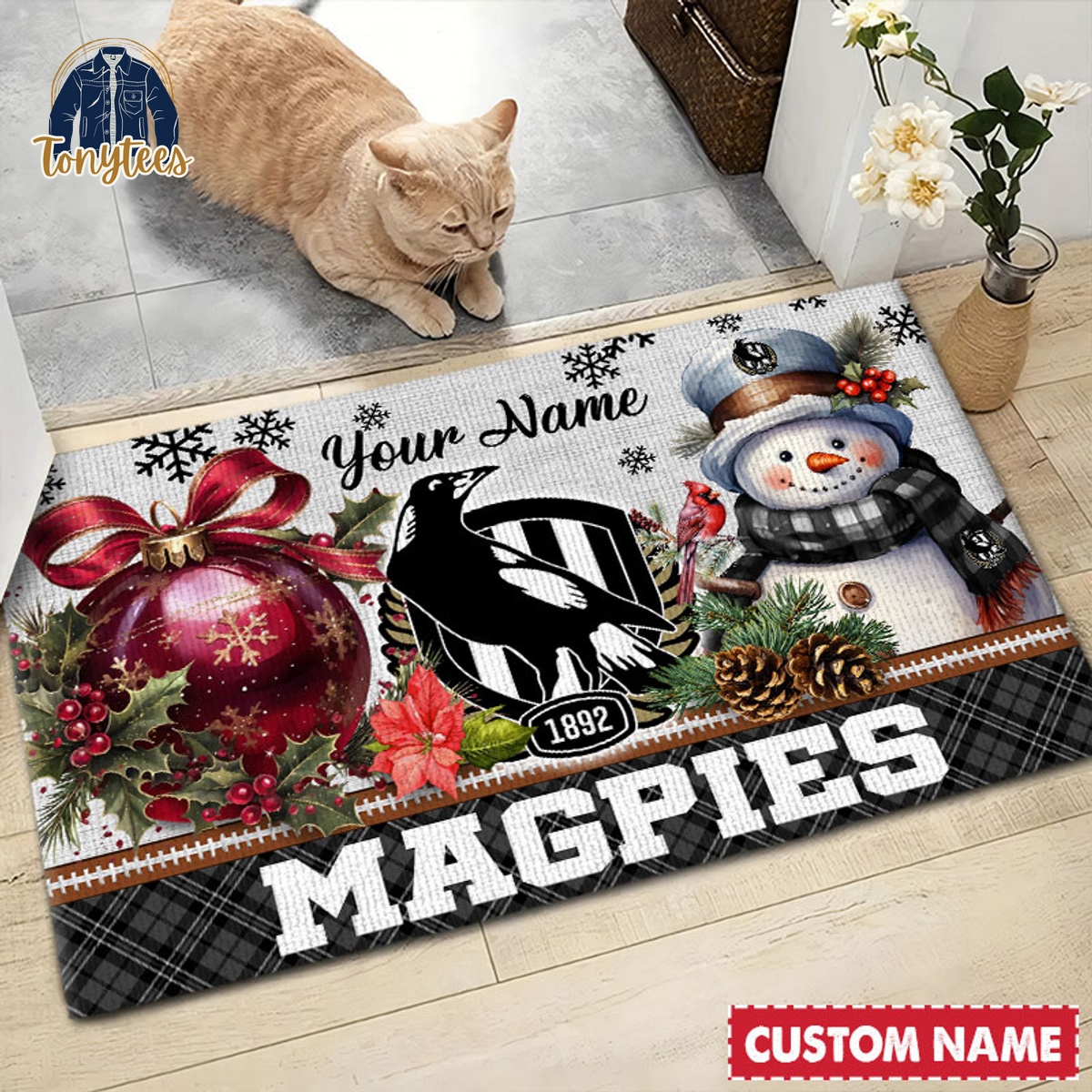 Collingwood Football Club AFL Personalized Christmas Doormat