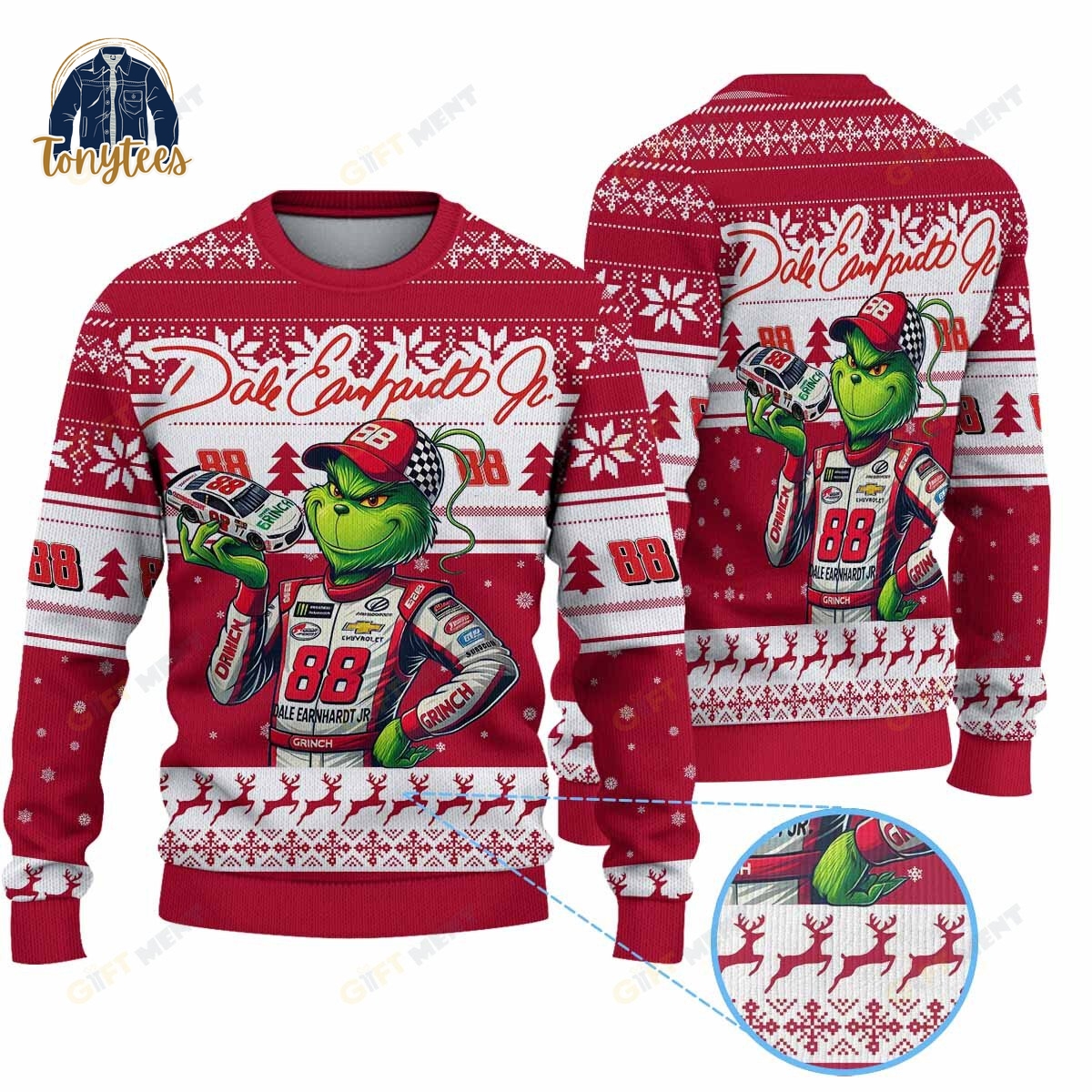 Dale Earnhardt x Grinch Ugly Christmas Sweater