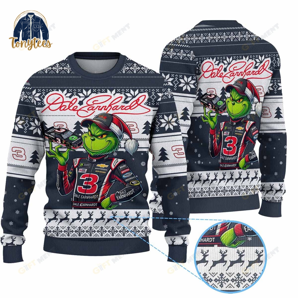 Dale Earnhardt Jr x Grinch Ugly Christmas Sweater