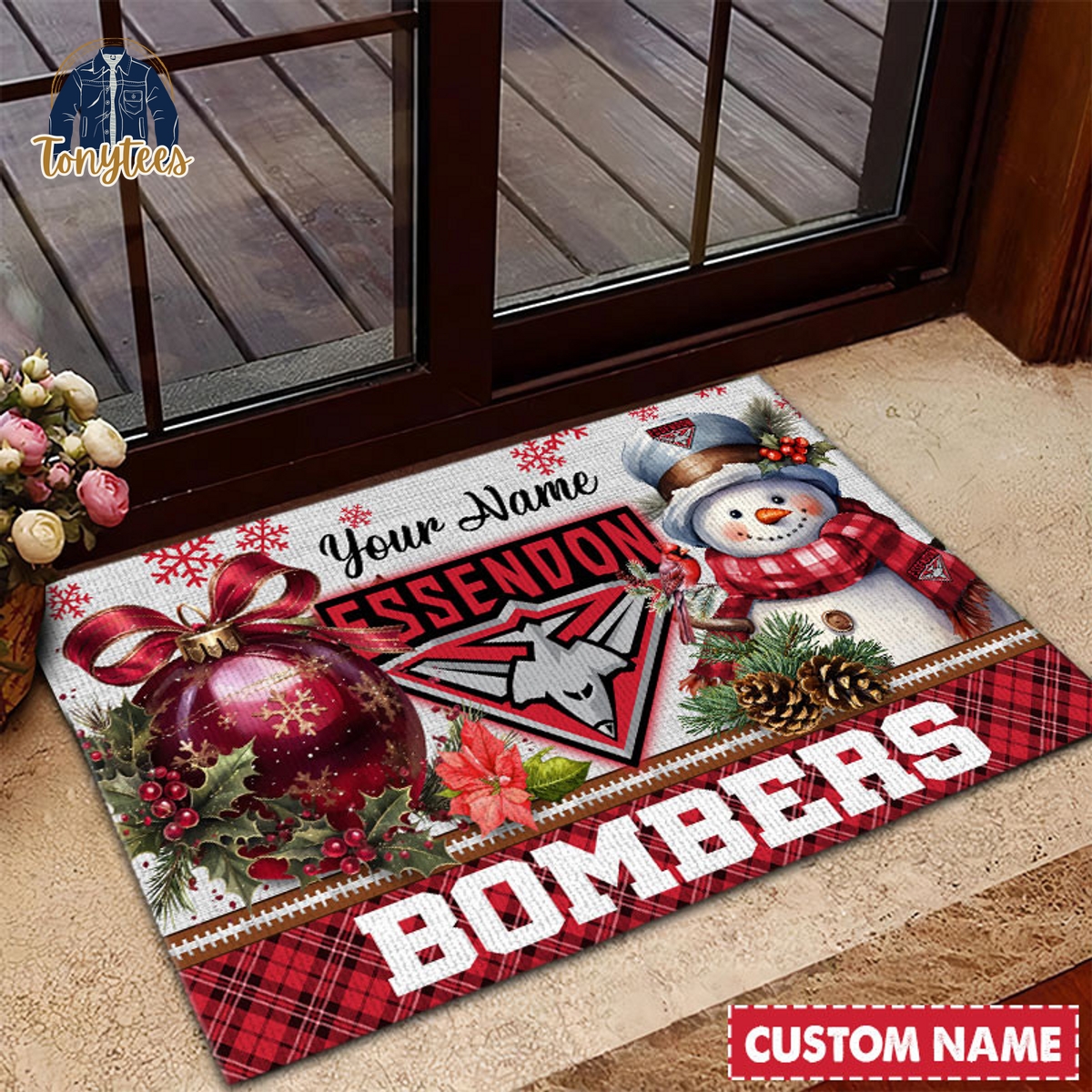 Essendon FC AFL Personalized Christmas Doormat