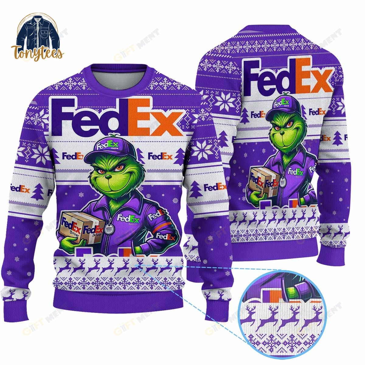 Fedex x Grinch Ugly Christmas Sweater