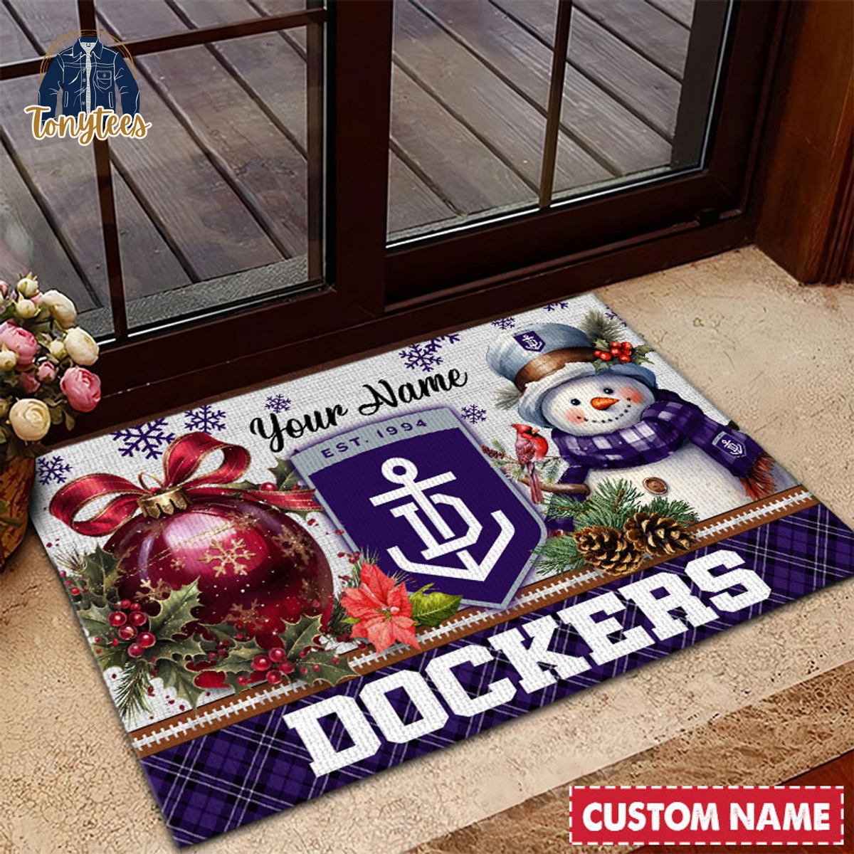 Fremantle Football Club AFL Personalized Christmas Doormat